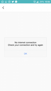 Network Error due to no internet