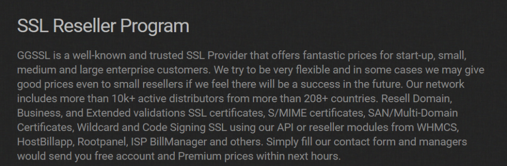 SSL Reseller Program